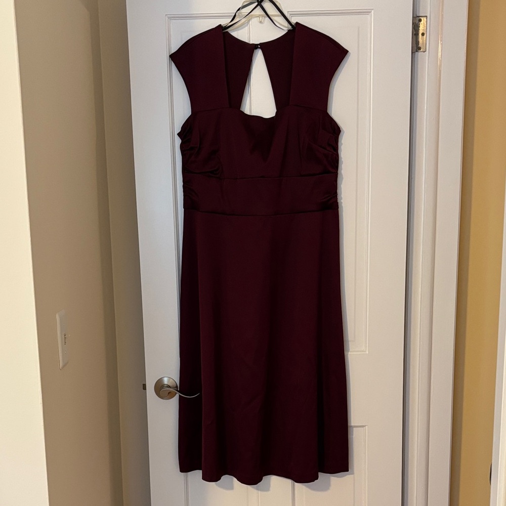 Elegant Burgundy Women's Dress